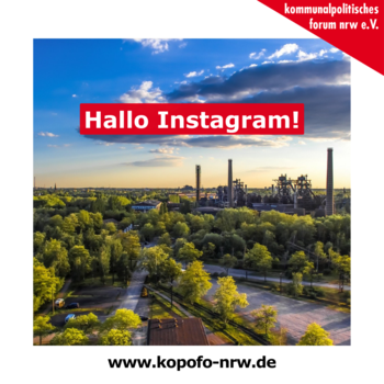Landschaftspark von oben mit dem Schriftzug "Hallo Instagram!"