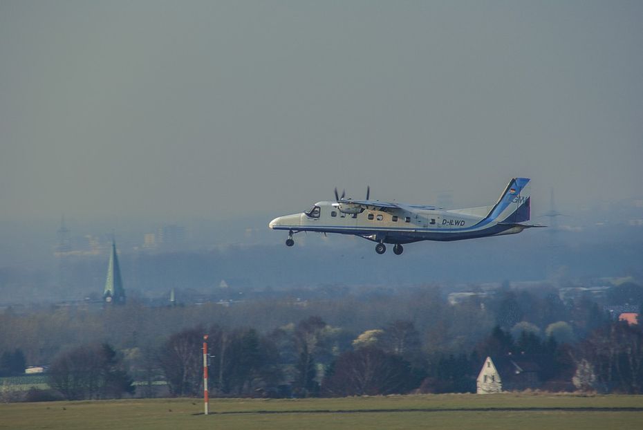 Flugzeug im Landeanflug